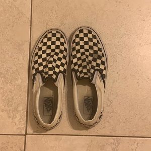 Checkered slip on vans